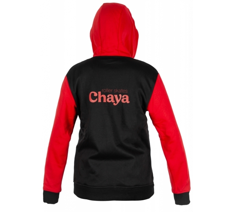 CHAYA Logo Zip Hoodie, Black/Red – Image 2